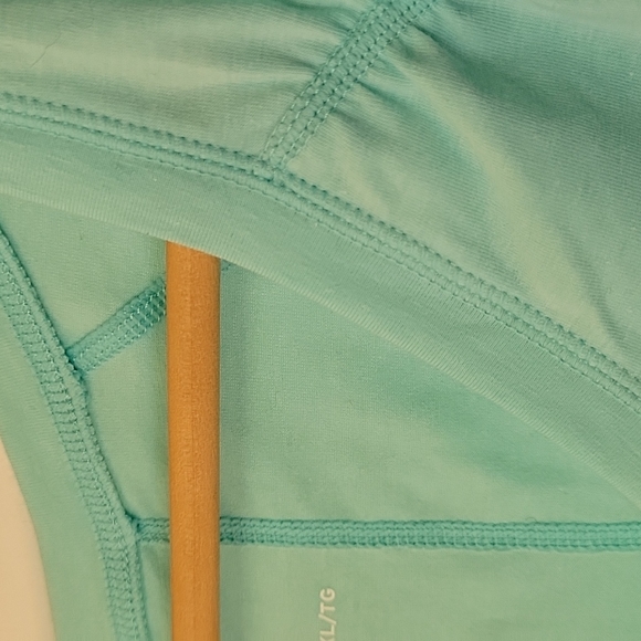 NWT Zella Flex Fit Ruched Workout Blue szXL short sleeve cotton spandex v neck - Picture 15 of 16